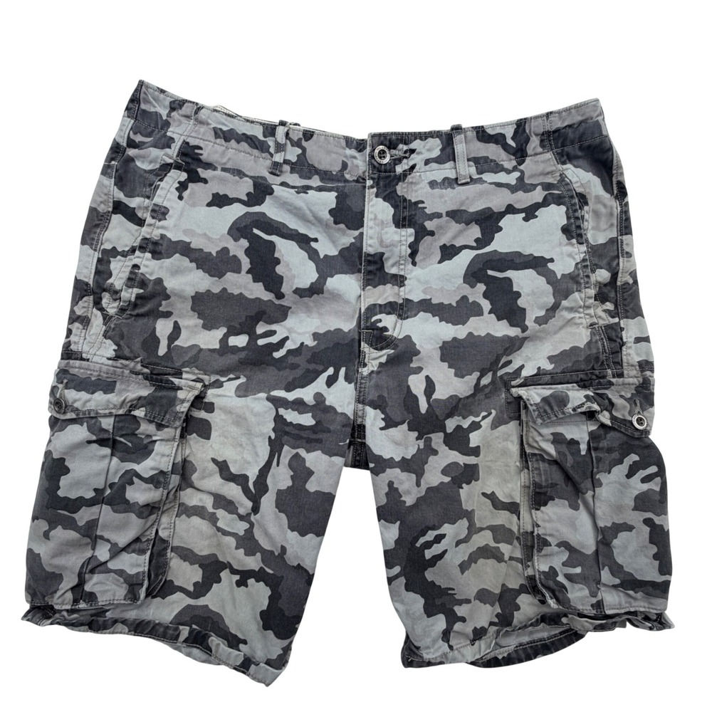 Levi's Cargo Shorts Mens 36x10 Grey Camo 12463-0029 Utility Multi-Pocket Y2K